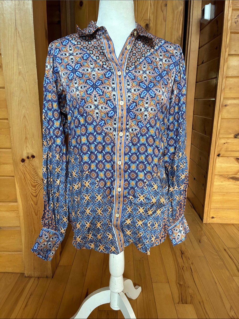 NWT hale bob jaya twill shirt in precious metals